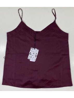41 Hawthorn Womens Camisole Top Burgundy Sleeveless Tie Back Detail Size Small